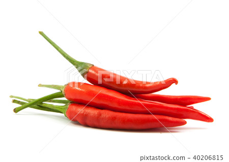 red chili peppers closeup view isolated 40206815