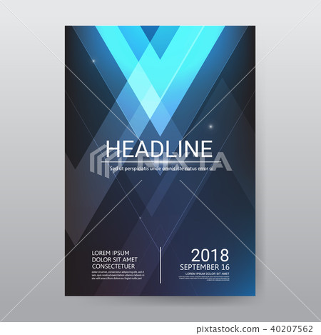 Blue triangle futuristic brochure poster flyer 40207562