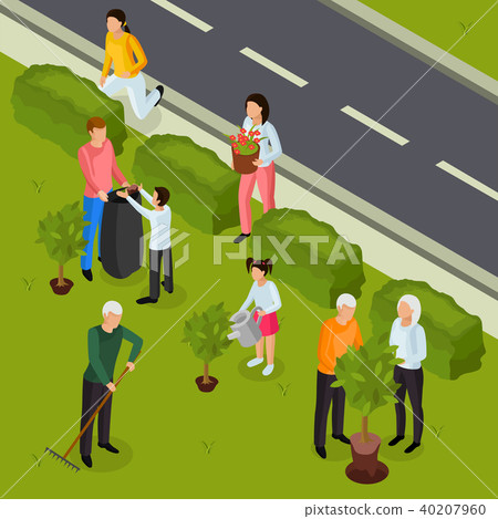 Spring Cleaning Isometric Composition  40207960