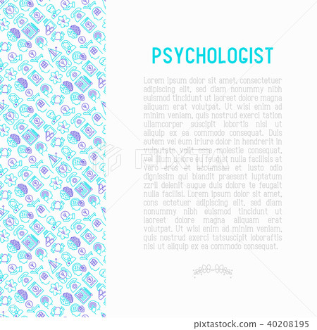 Psychologist concept with thin line icons 40208195