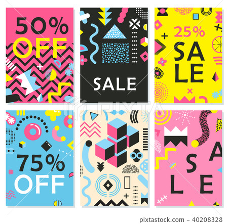 Memphis Design Elements Cards 40208328