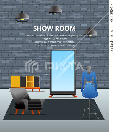 Showroom Loft Flat Background 40209840