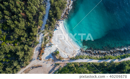 Marble beach (Saliara beach). Thassos, Greece 40209878