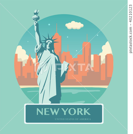 Statue of Liberty. New York landmark and symbol of Freedom and Democracy. Vector Statue of Liberty. New York landmark and symbol of Freedom and Democracy. Vector 40210123
