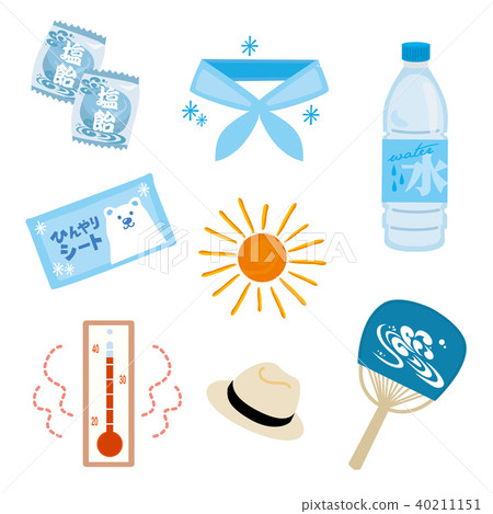 Heat stroke measures illustration set 40211151