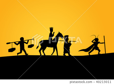 Closeup Journey to the West in silhouette vector Closeup Journey to the West in silhouette vector 40213011
