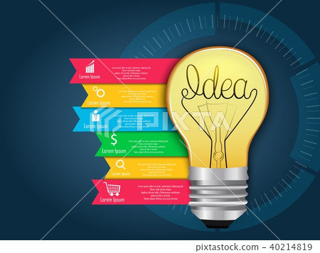 Concept idea light bulb infographics design - Stock Illustration ...