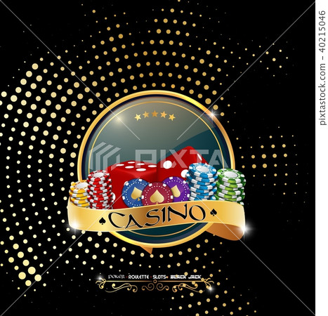 Poker casino banner with chips and dices Poker casino banner with chips and dices 40215046