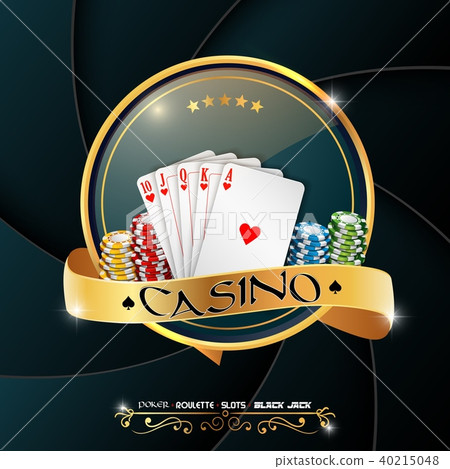 Poker casino banner with chips and cards Poker casino banner with chips and cards 40215048