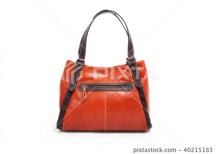 Orange women shoulder bag isolated on white  40215183