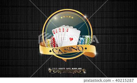 Poker casino banner with chips and cards Poker casino banner with chips and cards 40215287