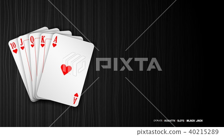 Royal straight flush playing cards poker on a dark Royal straight flush playing cards poker on a dark 40215289