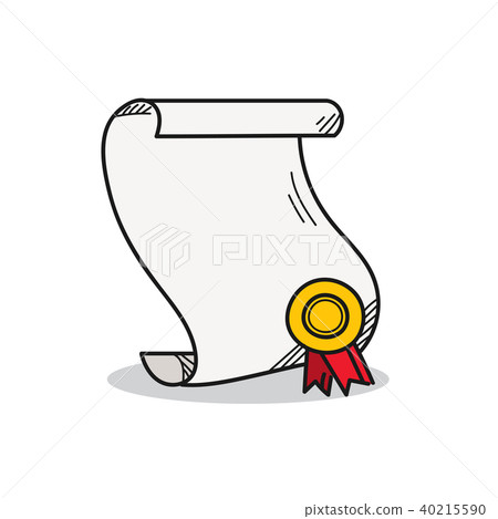 Diploma illustration on a white background Diploma illustration on a white background 40215590