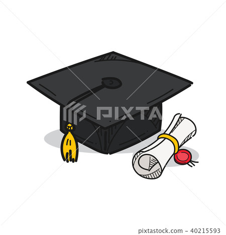 Graduation cap illustration on a white background Graduation cap illustration on a white background 40215593