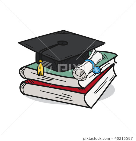 Graduation cap illustration on a white background Graduation cap illustration on a white background 40215597