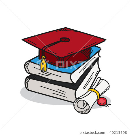 Graduation cap illustration on a white background Graduation cap illustration on a white background 40215598
