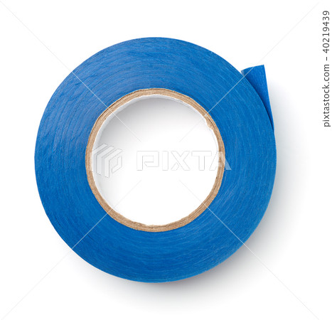 Top view of blue plastic duct tape Top view of blue plastic duct tape 40219439
