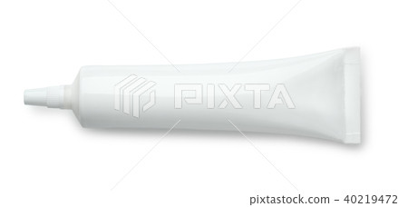 Top view of white blank plastic tube 40219472