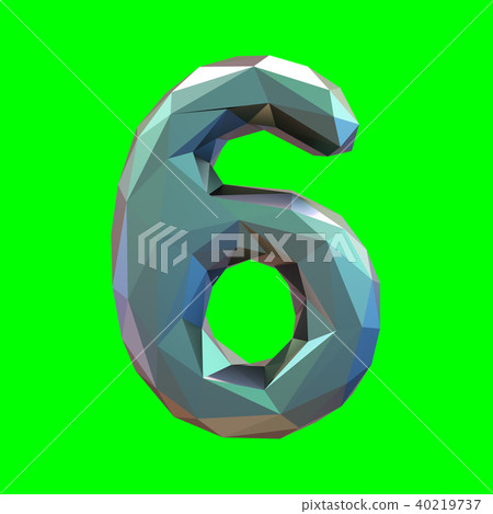 Number 6 six in low poly style isolated on... - Stock Illustration ...