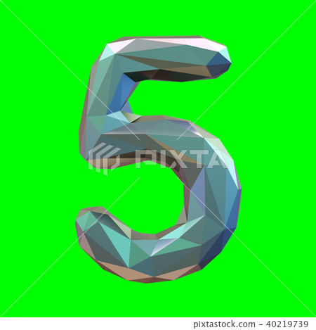 Number 5 five in low poly style isolated on... - Stock Illustration ...