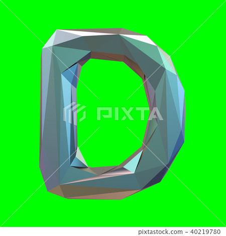 Capital latin letter D in low poly style isolated on green background Capital latin letter D in low poly style isolated on green background 40219780