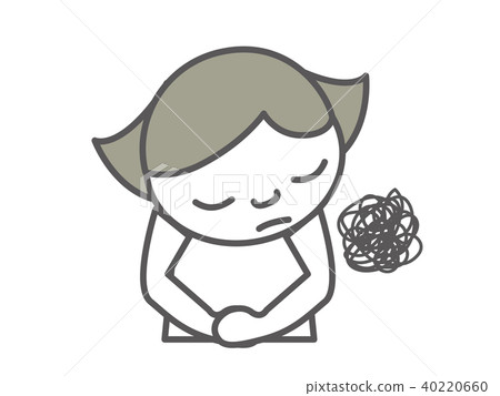 女性的不安簡單的女性患有特定疼痛的女性特殊疼痛的象形圖 女性的不安簡單的女性患有特定疼痛的女性特殊疼痛的象形圖 40220660
