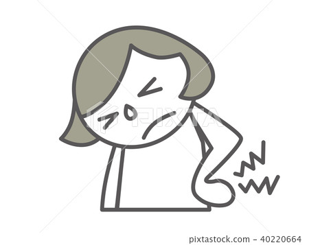 遭受腰疼的婦女的簡單的圖表例證 遭受腰疼的婦女的簡單的圖表例證 40220664