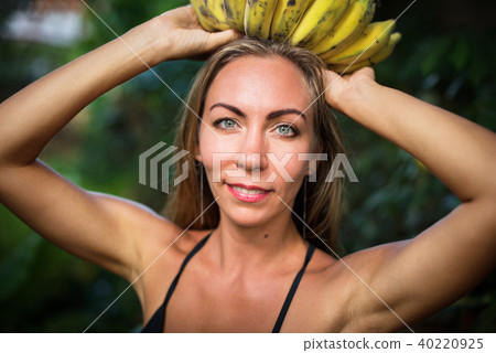 banana goddess beautiful woman tropical jungle 40220925