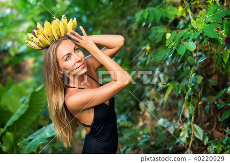 banana goddess beautiful woman tropical jungle 40220929