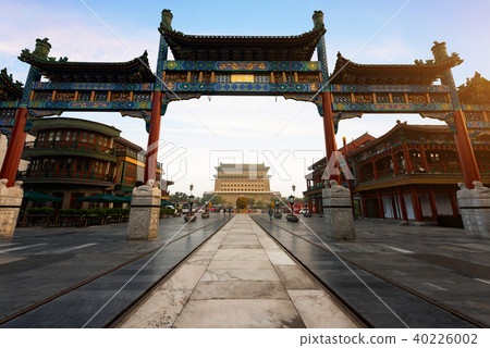 Qianmen street in Beijing city, China. Qianmen street in Beijing city, China. 40226002
