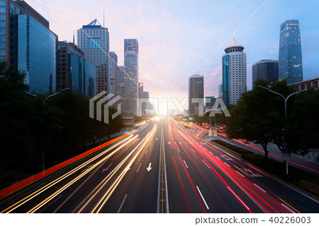 Beijing Central Business district at night, China. Beijing Central Business district at night, China. 40226003