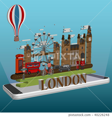 isometric London city on mobile . London infograph isometric London city on mobile . London infograph 40226248