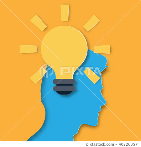 Man with light bulb.Paper art style. Man with light bulb.Paper art style. 40226357