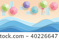 top view beach  with girl .Summer concept. 40226647