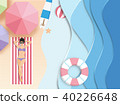 top view beach  with girl .Summer concept. 40226648