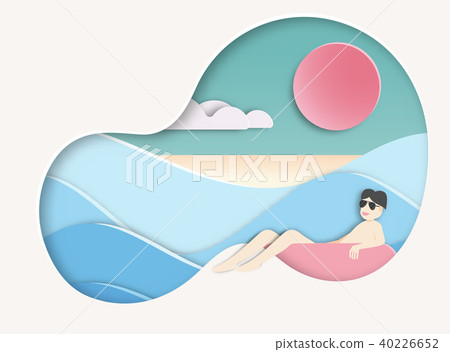 men floating on sea.Summer concept. men floating on sea.Summer concept. 40226652
