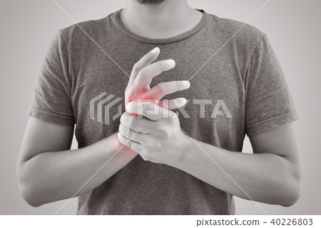 Asian man with pain in wrist Asian man with pain in wrist 40226803