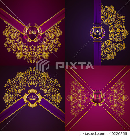 Elegant Golden Frame Banner Stock Illustration 40226866 Pixta