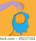 hand pick coin to man.Paper art Business concept 40227168