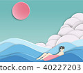 men floating on  sea.Summer concept. 40227203