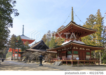 和歌山縣，高野山，金剛寺，丹 - 通，東塔 40228706