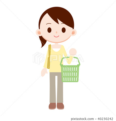 Woman with a shopping cart Buy at a supermarket 40230242