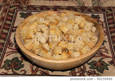 Rusk squares made of wheat sourdough bread.. 40230400