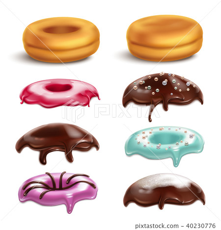 Donut Toppings Realistic Set 40230776