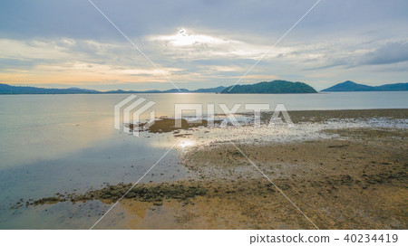 Coral emerges from sea at a reduced water level. Coral emerges from sea at a reduced water level. 40234419