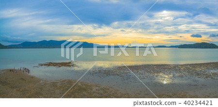 Coral emerges from sea at a reduced water level. 40234421