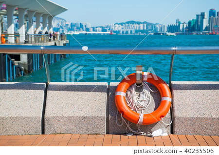 Orange safety Torus or lifebuoy for emergency 40235506