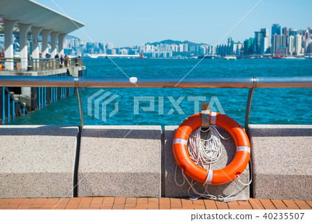 Orange safety Torus or lifebuoy for emergency 40235507