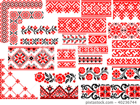 25 Seamless Ethnic Patterns for Embroidery Stitch  40236744