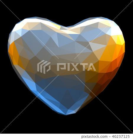 heart made in low poly style isolated on black… - Stock Illustration